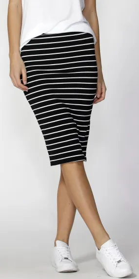 Alicia Midi Skirt- Black/White