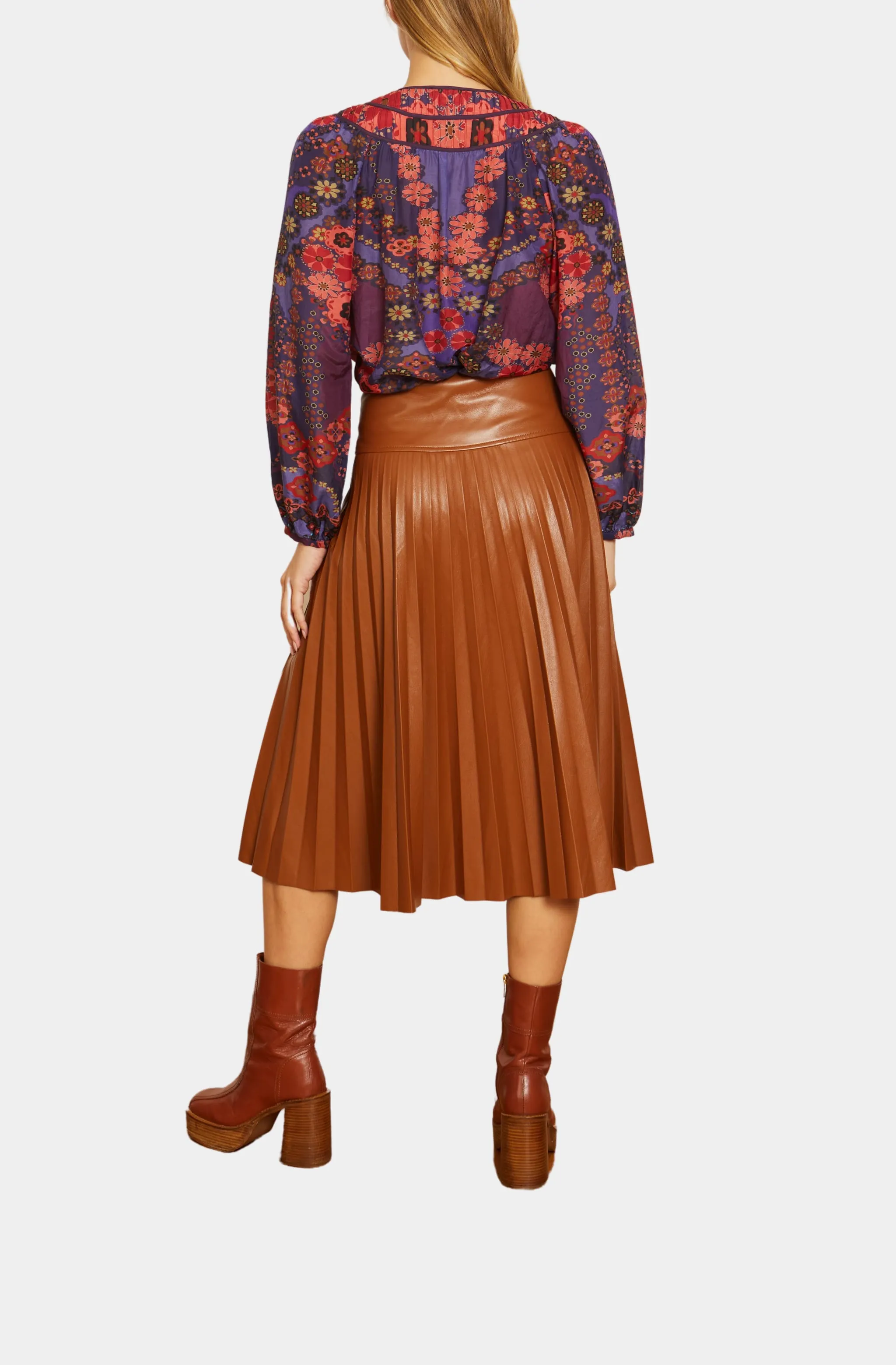 Hendrix Tobacco Vegan Leather Skirt