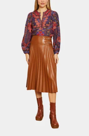 Hendrix Tobacco Vegan Leather Skirt