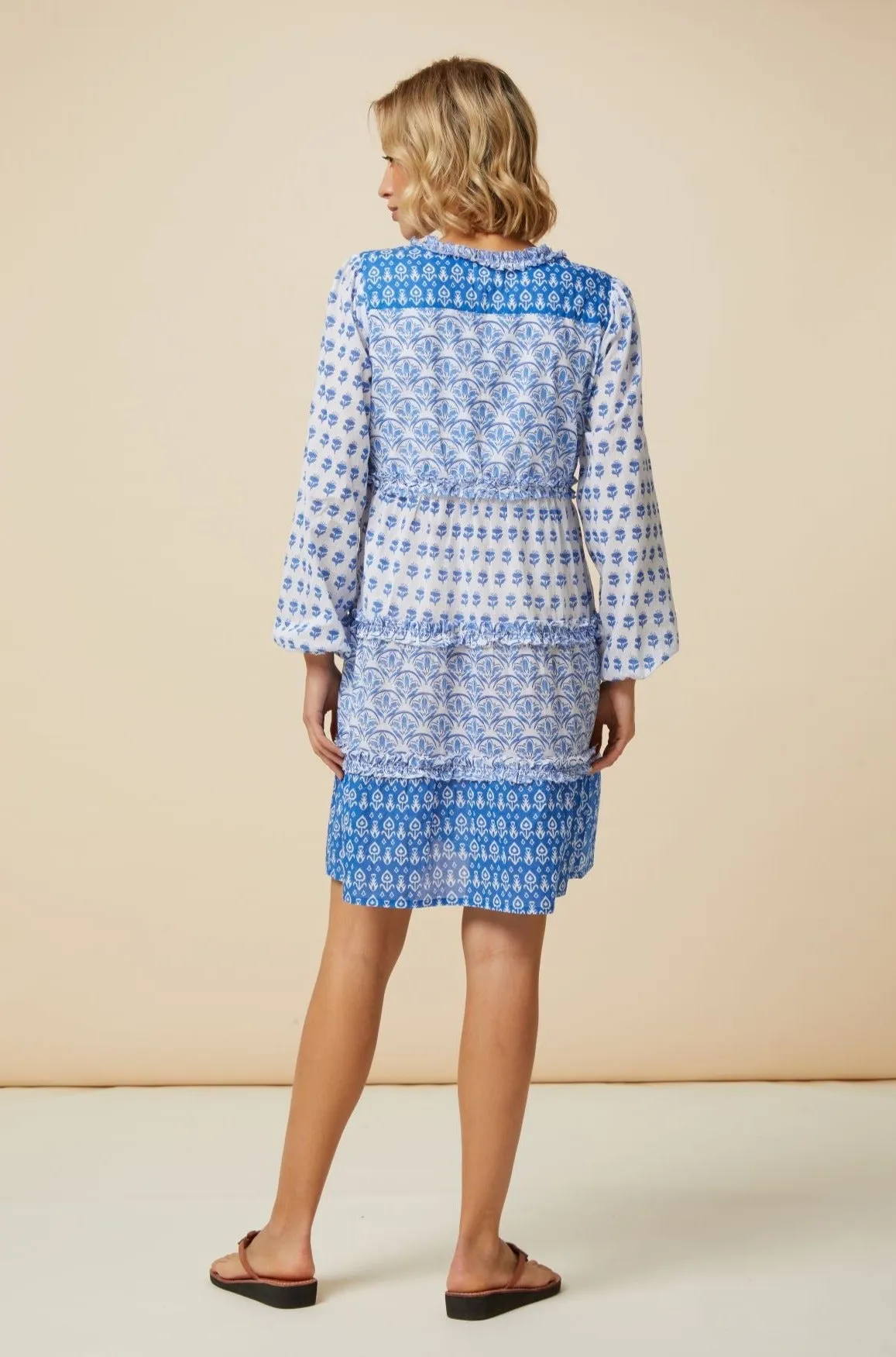 Henrietta Dress | Print Mix White/Blue