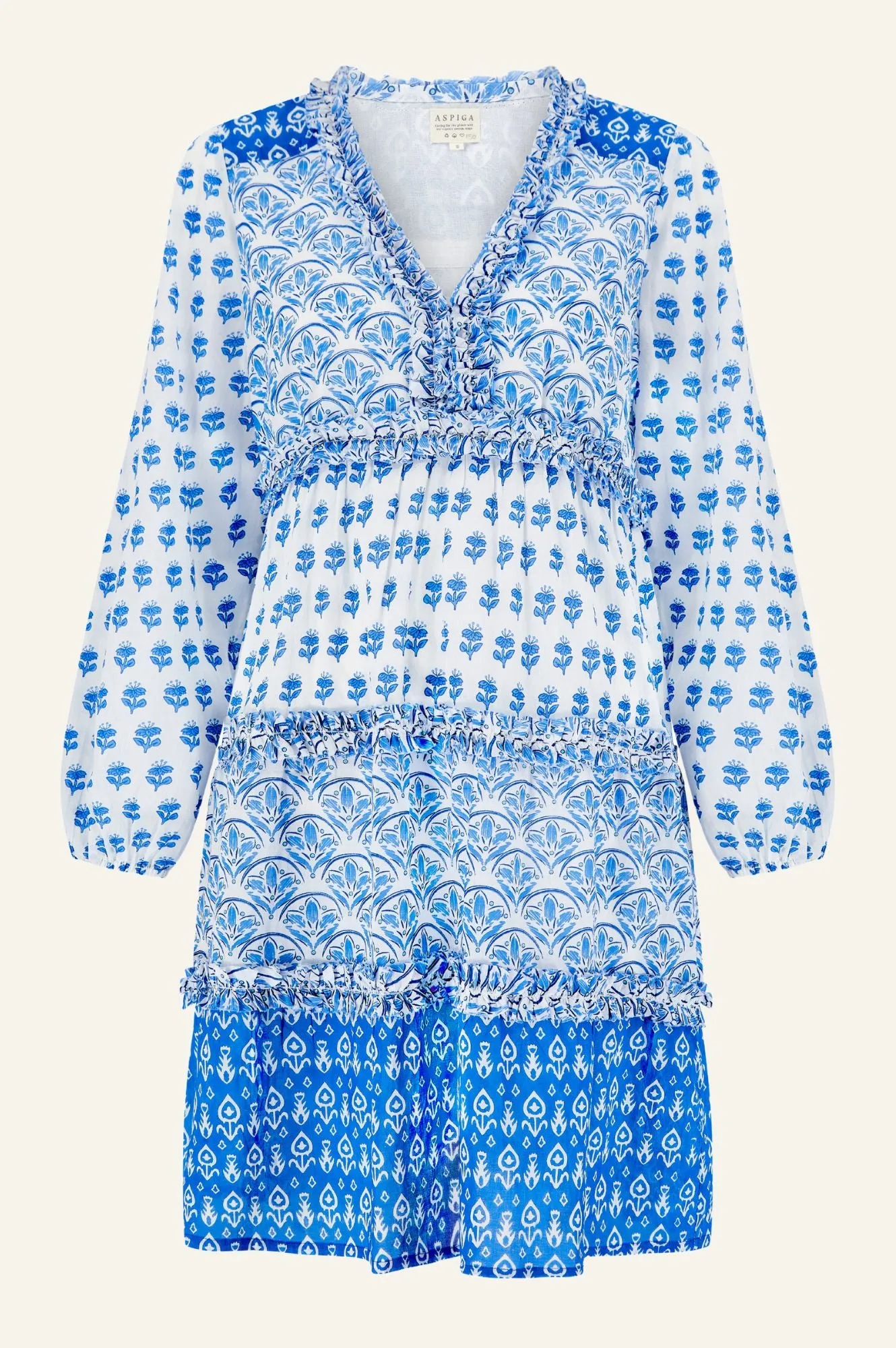 Henrietta Dress | Print Mix White/Blue