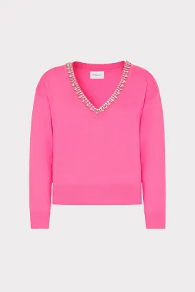 Kalia Crystal V-Neck Sweater