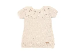 Merino wool Hand knitted Beige Dress