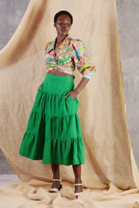 Splash Maxi Skirt Green