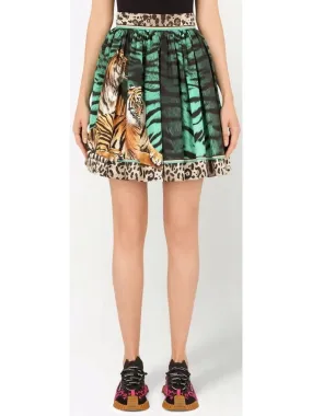 Women’s Animal-Printed Pleated Skirt